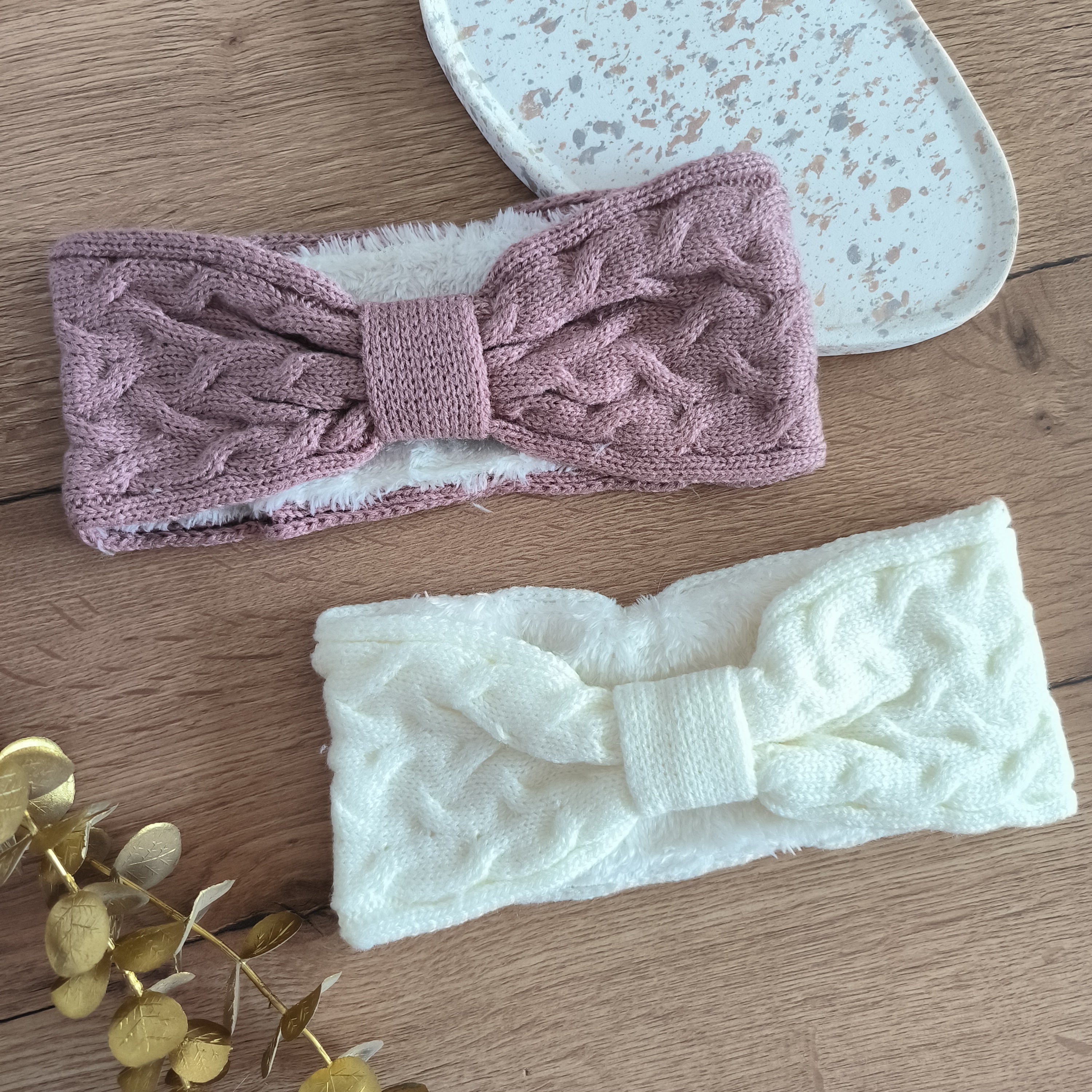 Lot “Cocoon Duo” – Bandeaux Tricot & Doublure Polaire